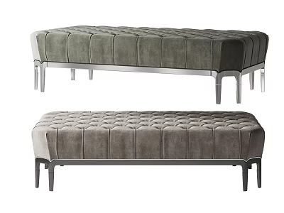 Elegant Gray Tufted Velvet Ottoman With Metal Legs Living Room Design 3d model Elegant Gray Tufted Velvet Ottoman With Metal Legs Living Room Design 3d model