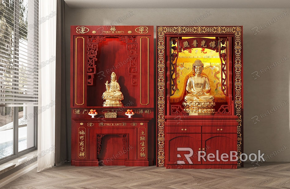 Chinese-style Buddhist Shrine Buddha Statues Bodhisattva model