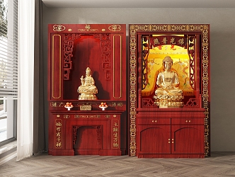 Chinese-style Buddhist Shrine Buddha Statues Bodhisattva 3d model