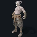 Muscular Man With Intricate Tattoos Wearing Rope Belt And Leg Armor Warrior Inspired Character Design