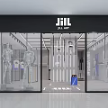 Modern Clothing Store Interior With Glass Display Racks Mannequins And Lighting Fixtures