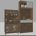 Modern Wooden Storage Cabinet Shelf with Open Shelves and Cabinet Doors for Home Organization