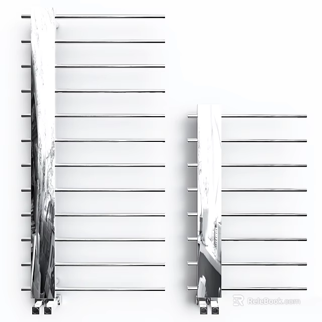 Sleek Metal Bathroom Accessories with Functional Storage Racks and Modern Design 3d model 