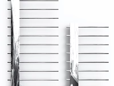Sleek Metal Bathroom Accessories with Functional Storage Racks and Modern Design 3d model
