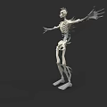 Man Skeleton 3D Model Standing With Outstretched Arms On Dark Background