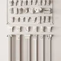 Classical Roman Columns with Various Capitals Bases and Decorative Shafts 3d model
