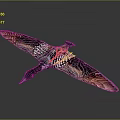 Flying Duck With Spread Wings And Brown Black Striped Feathers On Gray Background