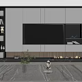 Modern TV background wall 3d model