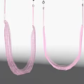 Two Soft Pink Woven Hammocks Hanging In Clean White Background Setting 3d model