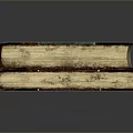Sculpture Carving of Stacked Old Books Green Brown Decor Gold MYST Lettering Leather Strap