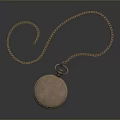 Vintage Brass Pocket Watch With Decorative Dial And Metal Chain Accessory