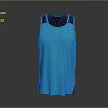Blue Athletic Sports Vest With Black Straps And Breathable Mesh Fabric