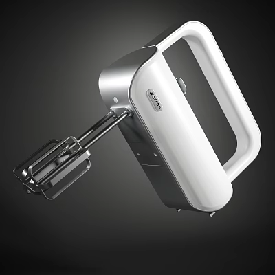 Modern Hand Mixer Kitchen Appliance With White Silver Design And Ergonomic Handle 3d model