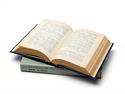 Open Catholic Encyclopedia Book On Blue Cover With Visible Pages 3d model