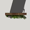 Beautiful Indoor Living Wall With Green Plants And Purple Flowers
