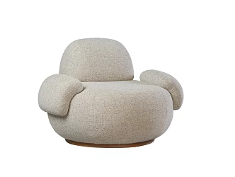 Nordic Sydney Chair Internet Popular Lazy Sofa Cream Style Light Luxury Designer Sofa Living Room Lamb Velvet Single Sofa 3d model