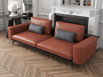 modern double sofa 3d model