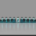 Modern Commercial Equipment Units With Blue Components Arranged Neatly For Industrial Operations