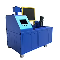 Blue Industrial Machine With Control Panel Screen And Cabinet Base 3d model