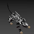 Game Movie Character Mechanical Shark With White Body Sharp Teeth And Red Details
