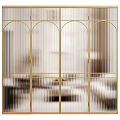 Elegant Modern Double Doors With Gold Frame Glass Panels For Home Interior Design