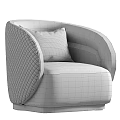 Modern Plush Upholstered Accent Chair With Curved Arms And Geometric Pattern Cushion