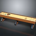 Wooden Shuffleboard Table With Smooth Playing Surface Sturdy Legs Pucks And Score Markers