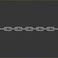 Shiny Silver Steel Metal Chain with Durable Links on Black Smooth Surface