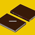 Two Brown Cover Books With Red Fashion Book Label On Dark Background
