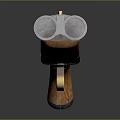 Vintage Double barrel Pistol Featuring Silver Barrels Wooden Grip Metal Parts and Gold Accents