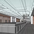 Modern Commercial Street Building With Glass Windows Wooden Facade And Multi Story Structure