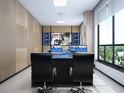 Modern Monitoring Room Public Security Bureau Research and Judgment Room Video Monitoring Center 3d model