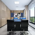Modern Monitoring Room Public Security Bureau Research and Judgment Room Video Monitoring Center 3d model