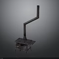Vintage Cast Iron Stove With Long Chimney Cooktop And Door Stand