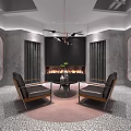 Modern Clothing Store Interior With Black Clothes Mannequin Clothing Racks And Green Plant