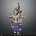 Cute 3D Rabbit Character With Pigtails Purple Outfit Blue Pants And Hat