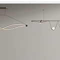 Modern Pendant Light Designs With Circular Rings Linear Shapes And Metal Frames 3d model