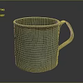 Greenish Metal Mug With Textured Surface And Simple Handle For Daily Use