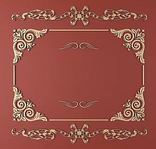 European-style Metal Carved European Pattern Hollow Carved Pattern 3d model