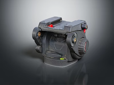 Adjustable Black Furniture Base Featuring Red Green Buttons And Gear Structure 3d model