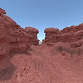 Red Rock Canyon Scenic Landscape With Rugged Cliffs And Clear Blue Sky