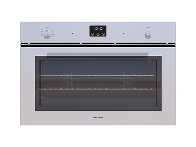 Stainless Steel Built In Oven With Digital Display And Control Knobs 3d model