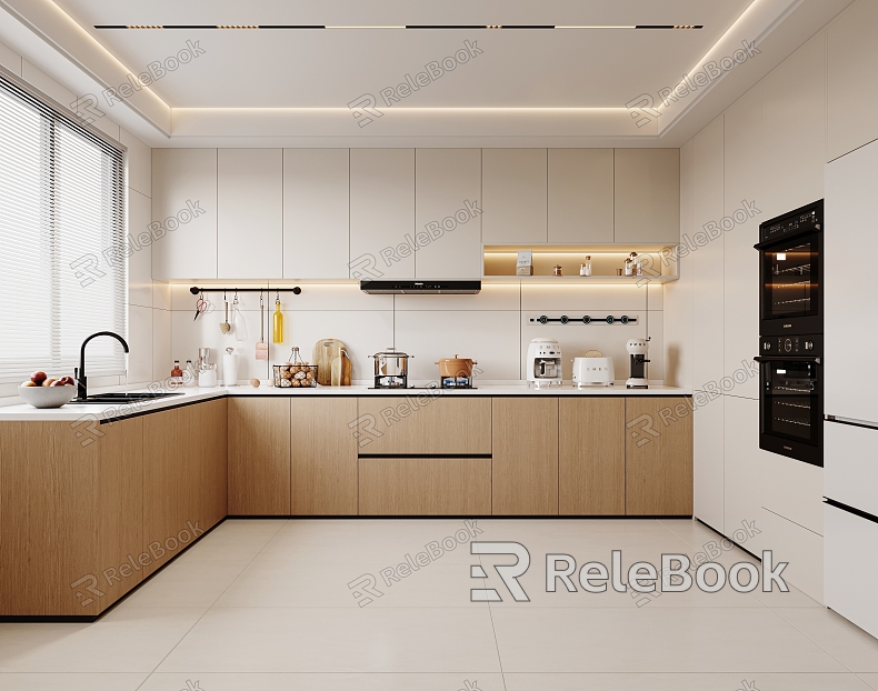 modern kitchen cream log kitchen model