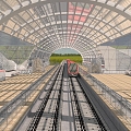 Modern station interior 3d model