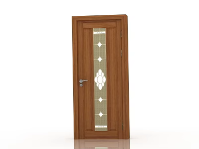 Jianou solid wood door interior door 3d model