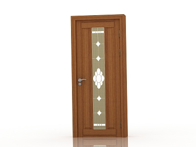 Jianou solid wood door interior door 3d model