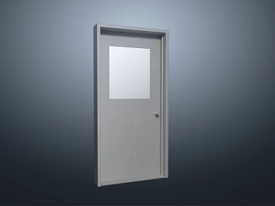 Durable Steel Security Door With Glass Window And Secure Lock For Home Safety 3d model