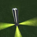 Outdoor Standing Light Illuminating Lawn With Radiant Fan Shaped Light Beams