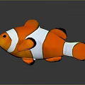 Orange White Clownfish Plush Toy With Soft Stuffed Body And Black Accents