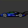 Blue And Black Walk Vaper Race Car With Aerodynamic Design And Rear Wing